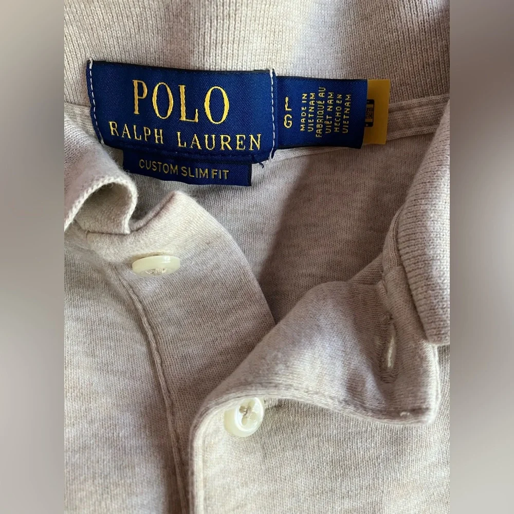 Ralph Lauren Custom SlimFit Men's Tan Polo Shirt